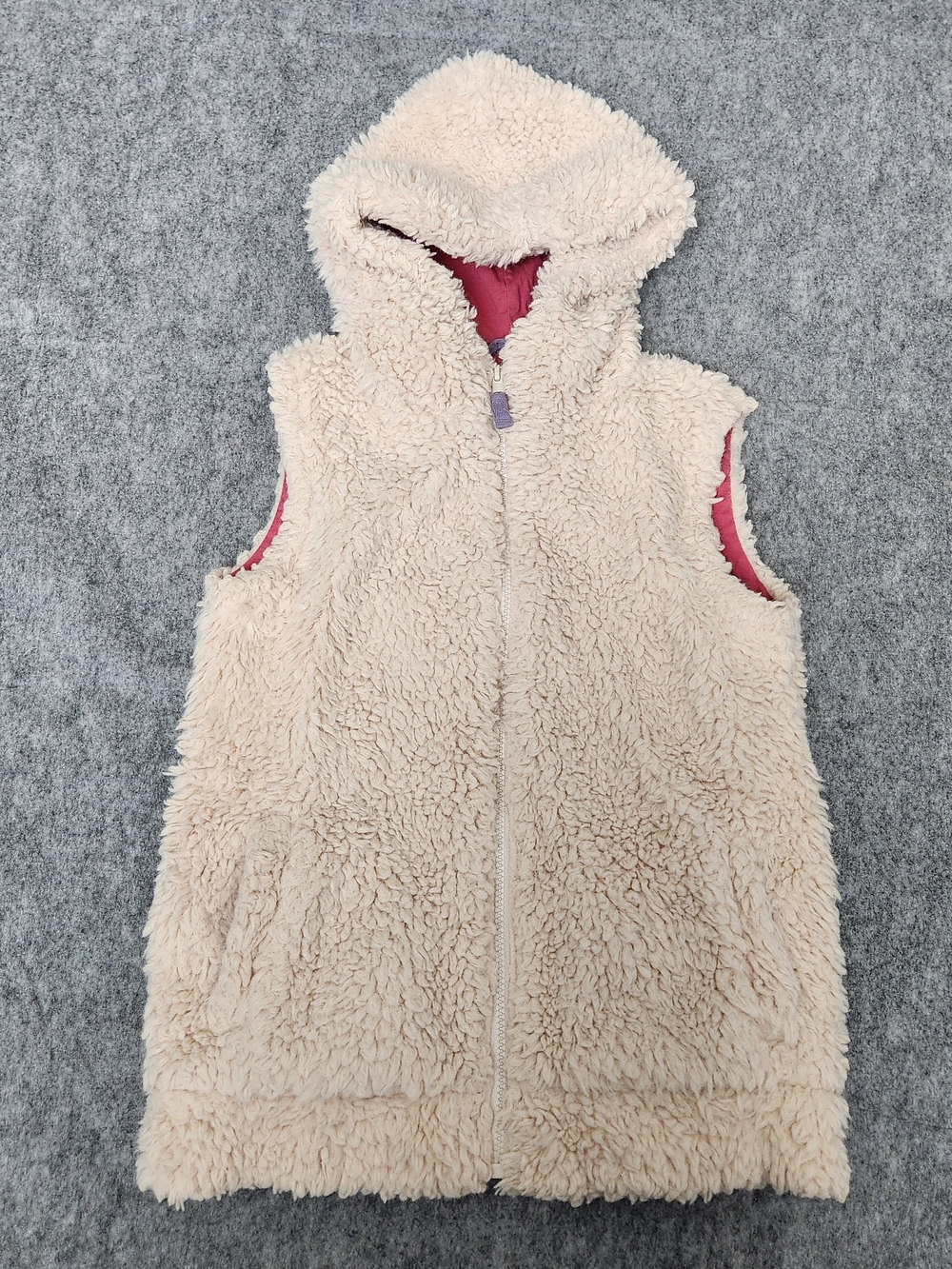 Mini Boden Cozy Teddy Bear Texture Gilet Vest Girls 11-12 Sherpa Fleece Lined